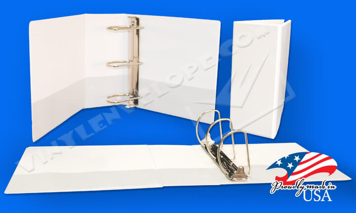 White Clear Overlay 4" Slant D Ring Binder